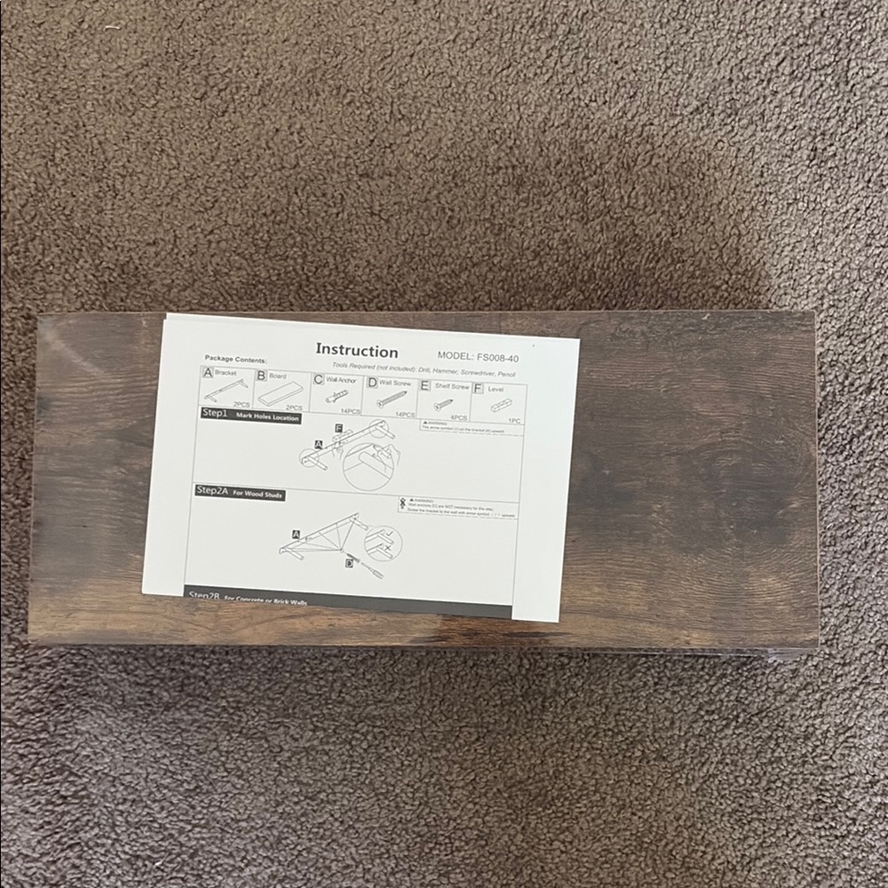 Rustic Brown Wall Display Shelf